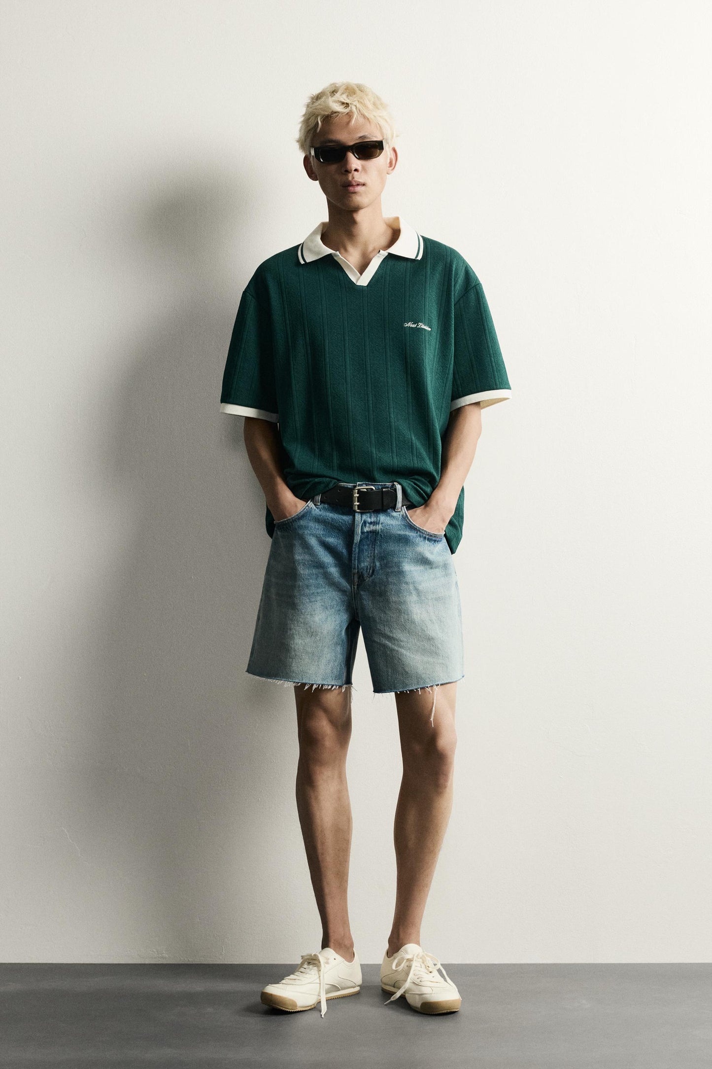 RELAXED FIT EMBROIDERED TEXT POLO SHIRT