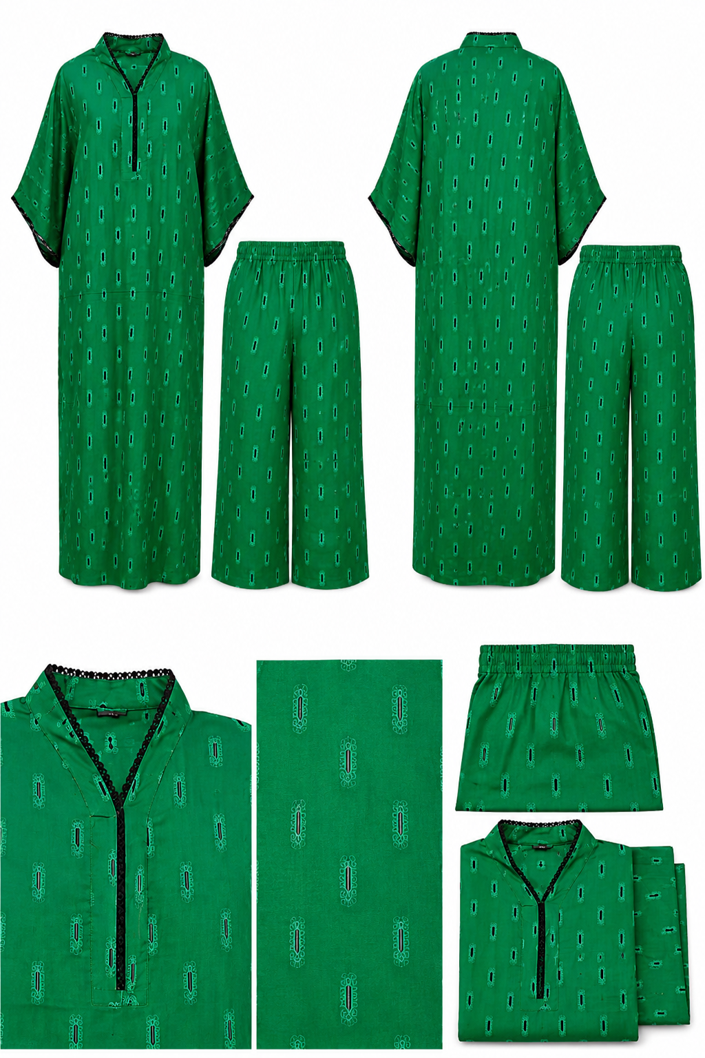 Emerald Ikat Co-ord Set – back view on model