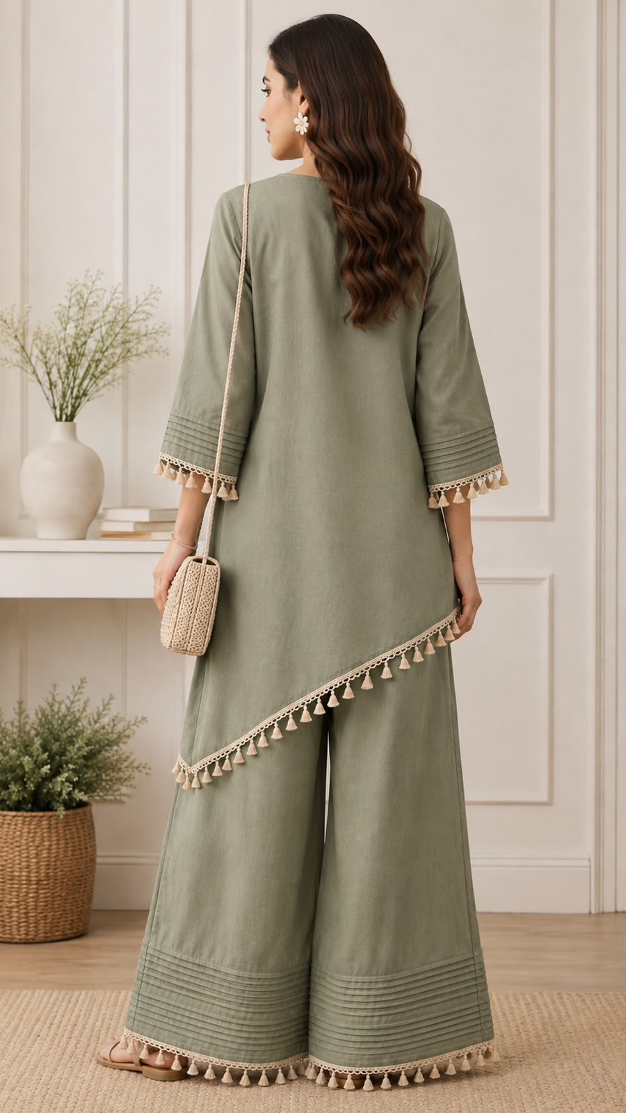 Sage Tassel Co-ord Set