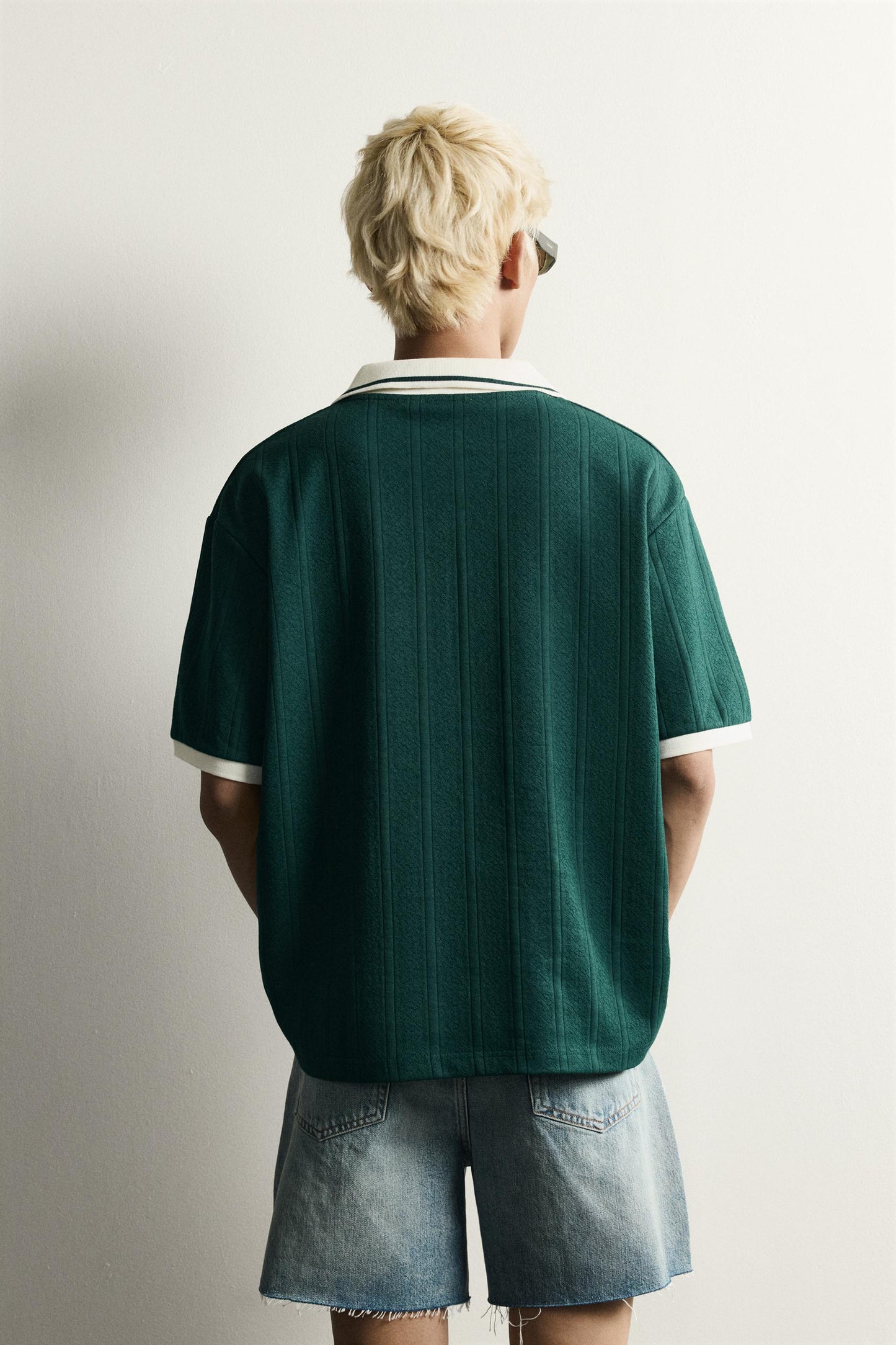 RELAXED FIT EMBROIDERED TEXT POLO SHIRT