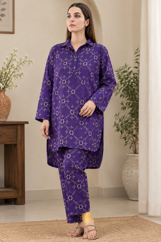 2 Piece Embroidered Linen