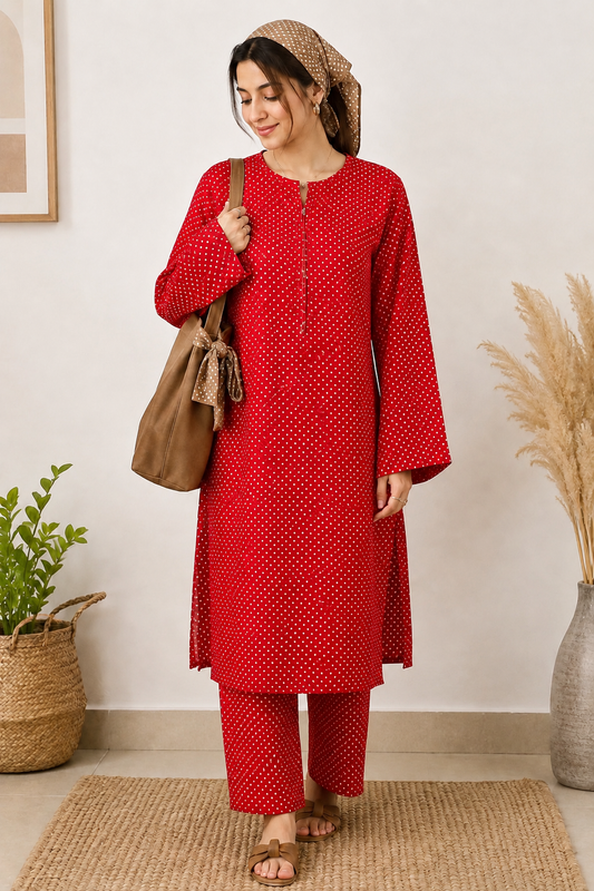 Red Polka Dot Co-ord Set