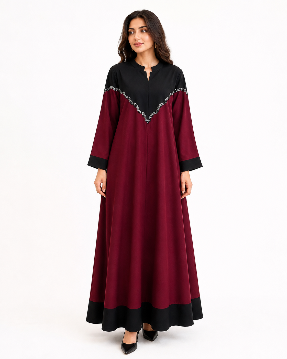 Maroon frock back view
