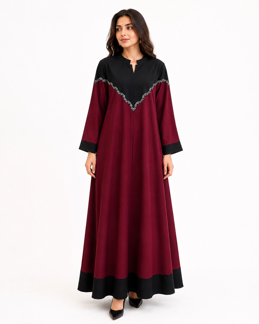 Maroon frock back view
