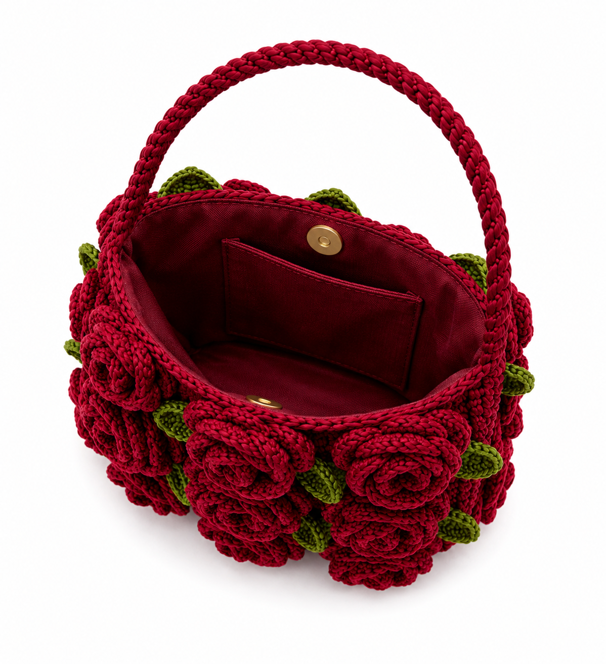 Handcrafted Rose Crochet Bag – lifestyle shots