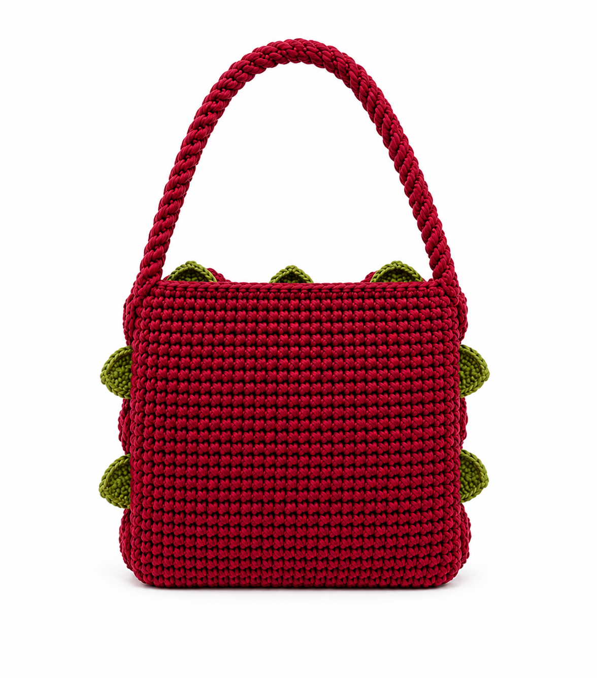 Handcrafted Rose Crochet Bag – lifestyle on model