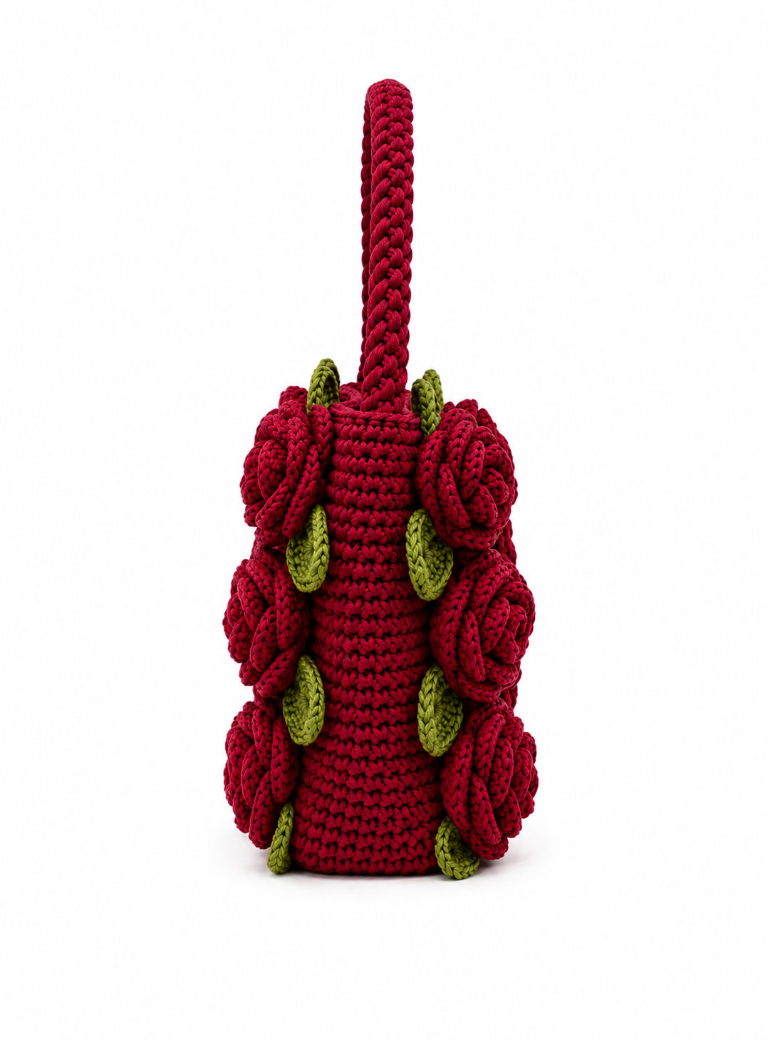 Handcrafted Rose Crochet Bag – lifestyle on model 2