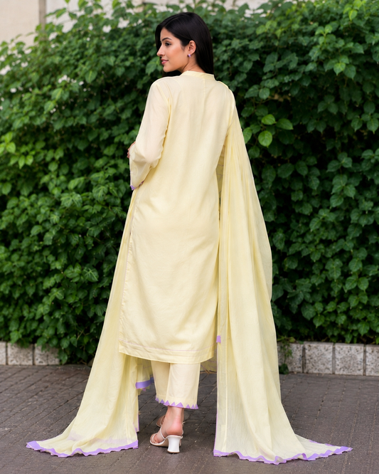 Lemon Lotus Embroidered Suit