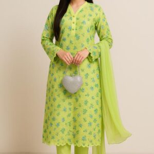 Light Green Lawn 3-Piece Suit – Pure Dupatta Edition