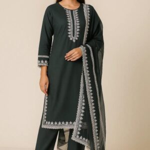 Moonstone Elegance – Grey Embroidered 