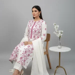 3-Piece Embroidered Khaddar Suit