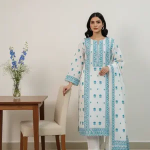 3-Piece Embroidered Khaddar Suit