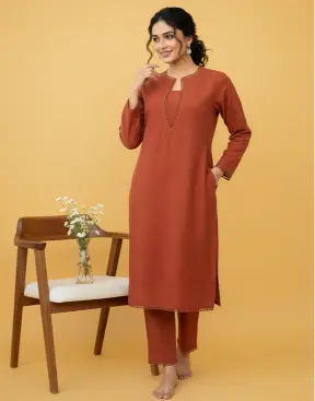 Rust Brown 2-Piece Solid Suit