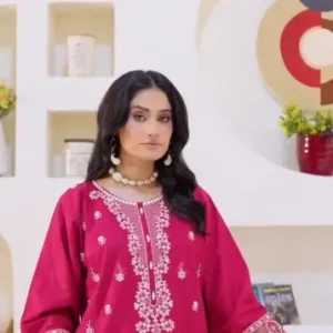 Pink Festive Embroidered Suit – Elegant 3-Piece Ensemble